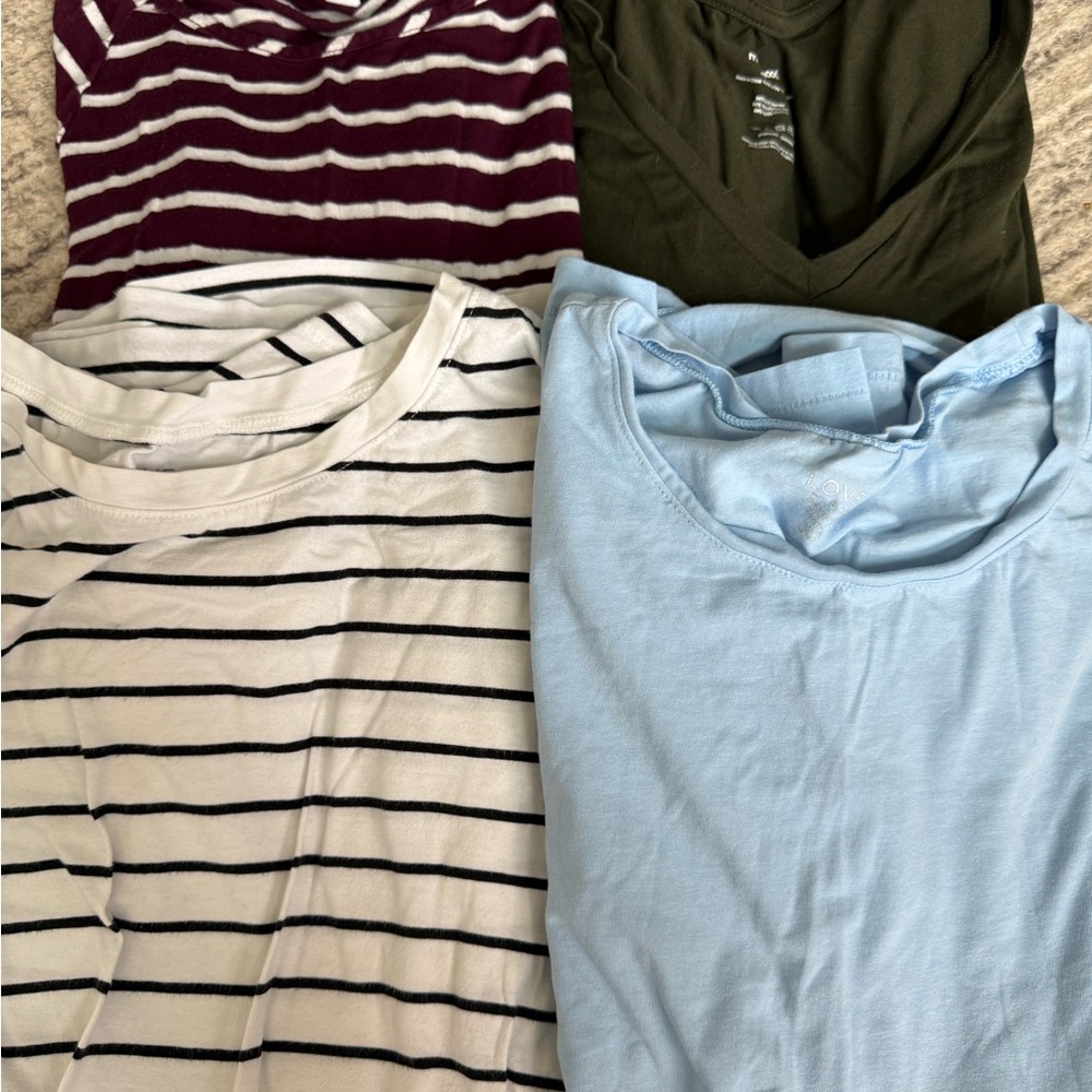 Motherhood Long Sleeve Tees - Striped and Solid Colors